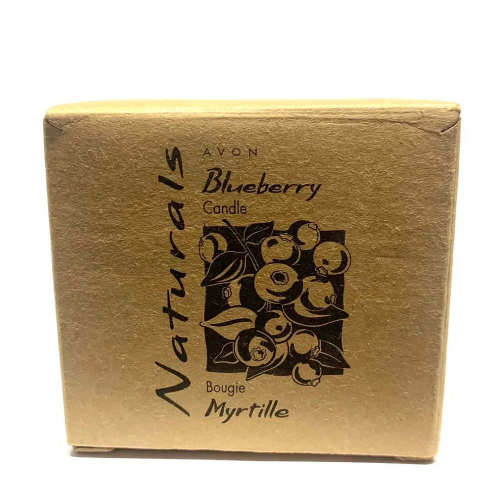 Avon Naturals Blueberry Ball Candle Blue Round Scented Candle NIB
